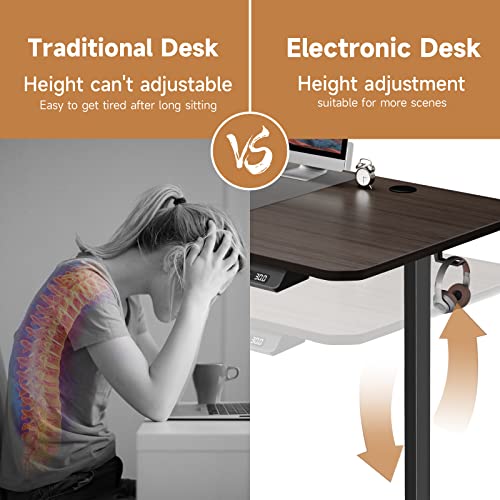 Dripex Electric Standing Desk Height Adjustable Computer Table-55 x 24 Inches Durable Large Workstation with Smart Memory for Home Office