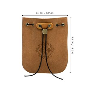 STOBOK Leather Drawstring Pouch, Drawstring Bags Storage Bags with Drawstring Reusable Jewelry Pouches Grocery Craft Gift Bags Necklace Pouch for Party Wedding Home Storage