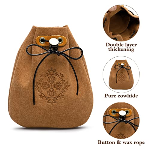 STOBOK Leather Drawstring Pouch, Drawstring Bags Storage Bags with Drawstring Reusable Jewelry Pouches Grocery Craft Gift Bags Necklace Pouch for Party Wedding Home Storage