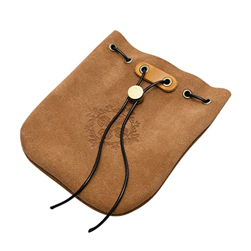 STOBOK Leather Drawstring Pouch, Drawstring Bags Storage Bags with Drawstring Reusable Jewelry Pouches Grocery Craft Gift Bags Necklace Pouch for Party Wedding Home Storage