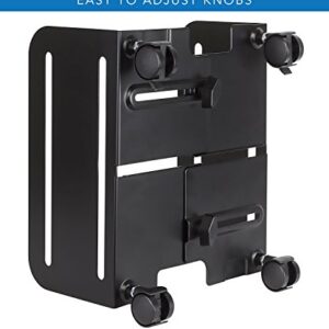 Mount-It! Rolling CPU Stand with Wheels, Heavy Duty Desktop Computer Tower Cart with Ventilation and Adjustable Width from 4.87 to 8.5 Inches, Steel