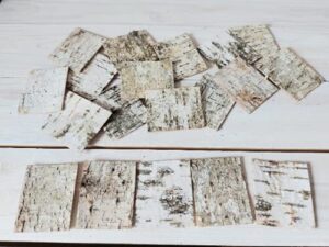 30pcs – natural birch bark sheets 1.96″x2.36″ tags for gifts. product wrapping or decorating.