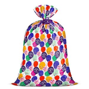 wrapaholic 56″ large birthday plastic gift bag – colorful balloon with confetti design for baby shower, kids birthdays, parties, celebrating, or any occasion – 56″ h x 36″ w