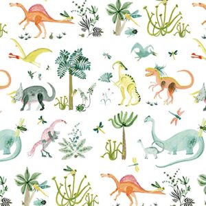 dinosaurs birthday gift wrap paper – flat folded sheets 19.5×27 inches