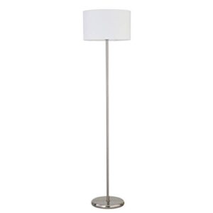 amazon basics floor standing lamp with led bulb – 13.7″ x 13.7″ x 56.8″, white shade