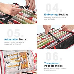 BoxLegend Wrapping Paper Storage Container – Fits up to 20 Rolls 1 3/8” Diam. - Underbed Gift Wrap Organizer Bags, Wrapping Paper Rolls, Ribbon, and Bows - Under Bed