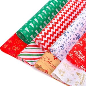 shindel christmas tissue paper gift wrapping paper, 64 sheets assorted holiday wrapping paper for gift boxes wrapping and christmas party decorations, 28 x 20 inch