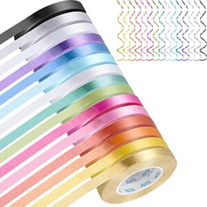 15 rolls curling ribbon for gift wrapping, assorted colors, balloon string ribbon for bows presents florist flowers girls hair wedding party curly string decorations, 11 yards per roll, 0.2 inch wide