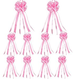 big bow for present basket bows for gift wrapping car bows big car bow package bows large pull bows bulk b2-deep pink-10pcs