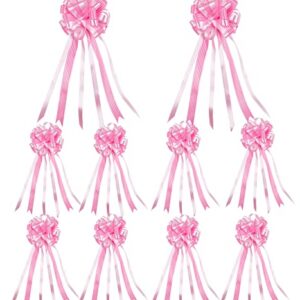 Big Bow for Present Basket Bows for Gift Wrapping Car Bows Big Car Bow Package Bows Large Pull Bows Bulk B2-Deep Pink-10pcs