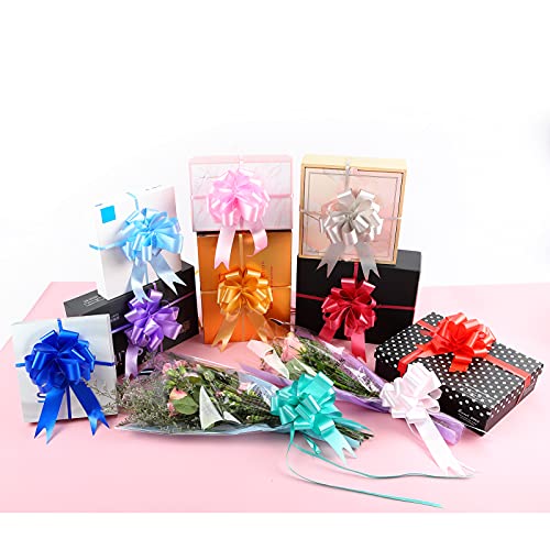 Big Bow for Present Basket Bows for Gift Wrapping Car Bows Big Car Bow Package Bows Large Pull Bows Bulk B2-Deep Pink-10pcs