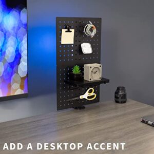 VIVO Steel Clamp-on Desk Pegboard, 12 x 20 inch Privacy Panel, Magnetic Peg Board, Office Accessory Organizer, Above or Under Desk Placement, Black, PP-DK12B