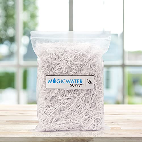 MagicWater Supply Crinkle Cut Paper Shred Filler (1/2 LB) for Gift Wrapping & Basket Filling - White