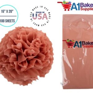 A1 Bakery Supplies Terra Cotta Gift Wrap Tissue Paper 15 Inch X 20 Inch - 100 Sheets Premium Quality Gift Wrap Paper Made in USA