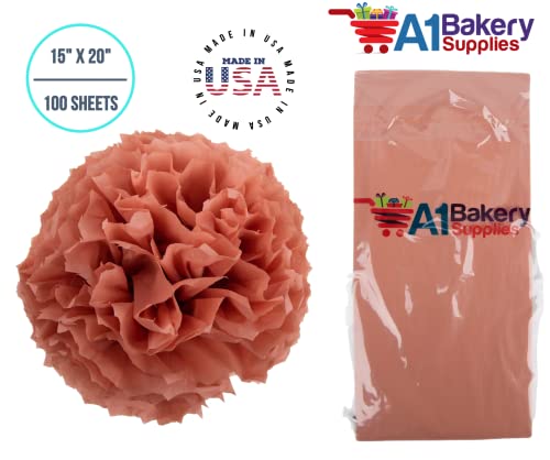 A1 Bakery Supplies Terra Cotta Gift Wrap Tissue Paper 15 Inch X 20 Inch - 100 Sheets Premium Quality Gift Wrap Paper Made in USA