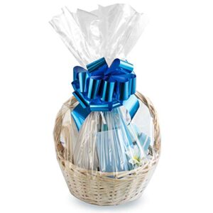 morepack cellophane bags,16×24 inch 20 pcs cellophane/cello wrap for gift baskets, clear basket bags