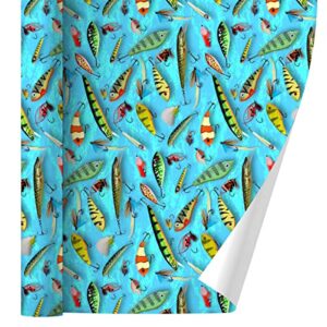 graphics & more fishing flies lures fish pattern gift wrap wrapping paper rolls