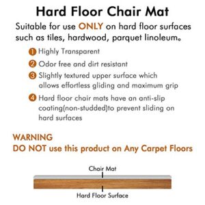 HYNAWIN Office Chair Mat for Hard Floors - 36''×47'',Heavy Duty Clear Wood/Tile Floor Protector PVC Transparent