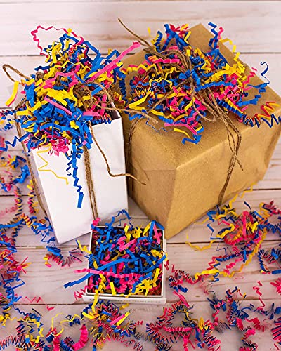 MagicWater Supply Crinkle Cut Paper Shred Filler (4 oz) for Gift Wrapping & Basket Filling - Fiesta
