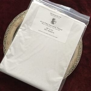 25 Sheets 24" x 36" ; The Linen Lady's Acid Free Archival Tissue Paper - Unbuffered & Lignin Free (25) Protect Your HEIRLOOMS!