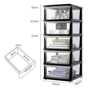 TENGZHENSHOP 5-Drawer Rolling orage Cart on Wheels, Clearview Craft orage ntainers Bins, Black Frame & Clear orage Drawers