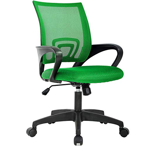 Home Office Chair Ergonomic Desk Chair Mesh Computer Chair with Lumbar Support Armrest Adjustable Rolling Swivel Chair for Women Adults, Green