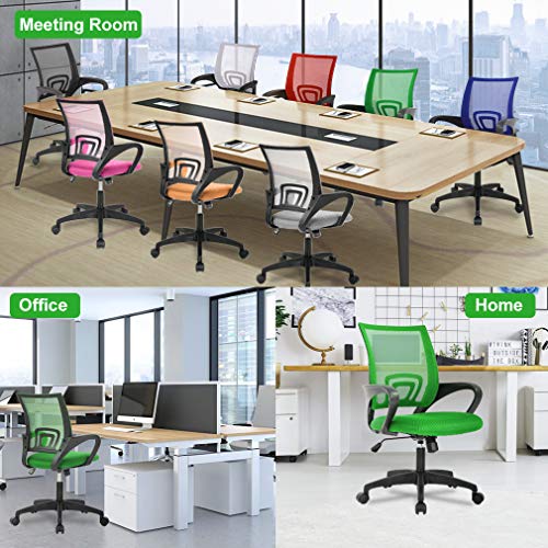 Home Office Chair Ergonomic Desk Chair Mesh Computer Chair with Lumbar Support Armrest Adjustable Rolling Swivel Chair for Women Adults, Green