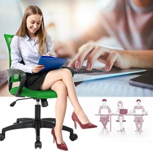 Home Office Chair Ergonomic Desk Chair Mesh Computer Chair with Lumbar Support Armrest Adjustable Rolling Swivel Chair for Women Adults, Green