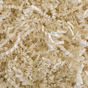 magicwater supply crinkle cut paper shred filler (1/2 lb) for gift wrapping & basket filling – light ivory