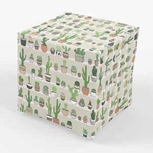 stesha party cactus wrapping paper plant lover gift – folded flat 30 x 20 inch – 3 sheets