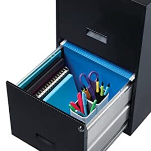 AVSAN Filing Cabinet Dimensions 18" Deep 2 Drawer Metal Steel Organizer File Cabinet with Lock, Black