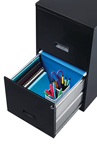 AVSAN Filing Cabinet Dimensions 18" Deep 2 Drawer Metal Steel Organizer File Cabinet with Lock, Black