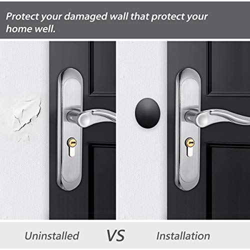 Door Stopper Wall Protector, KEESMIX 10 PCS 1.57 Inch Door Bumper, Black, Silicone Wall Protector, Door Knob Guard, Self Adhesive 3M Sticker, Doorknobs, Refrigerator Door, Cabinets