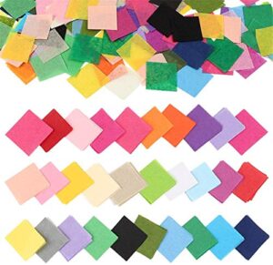 outuxed 4800pcs 1inch tissue paper squares, 30 assorted colors precut craft paper, tissue paper squares for arts craft diy scrapbooking scrunch art and any kid art projects
