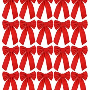 Red Velvet Christmas Bow 9-inch X 16-inch, 20 Pack of Holiday Bows