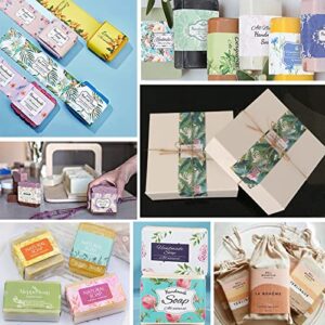 PH PandaHall 90pcs Wrap Paper Tape, 9 Style Vintage Band Label Crafts Wrapper Sleeves Covers Vertical Tags for Handmade Soap Lotion Bars Bath Gift Wrapping, 21x5cm/8.5x1.9 inch