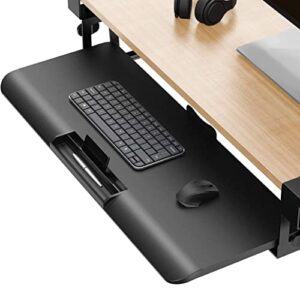 vetuza keyboard tray under desk keyboard drawer adjustable height c-clamp mount system for typing easy installation