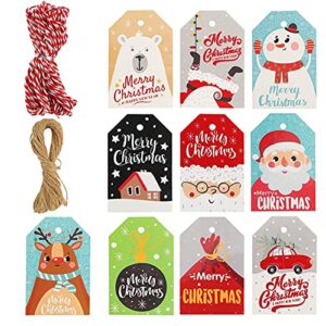koogel 100 pcs christmas tags, christmas gift tags christmas gift tags xmas paper tags for diy christmas holiday gift wrapping stamp label packaging business card