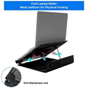 DESIGNA Metal Mesh Ventilated Adjustable Laptop Stands Computer Notebook Holder Stand Riser Compatible with Apple MacBook Air Pro Dell XPS HP Samsung Lenovo More Laptops up to 19"- Black