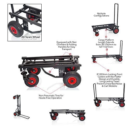 Gator Frameworks All-Terrain Folding Multi-Utility Cart with 30-52” Extension & 500 lbs. Load Capacity (GFW-UTL-CART52AT)