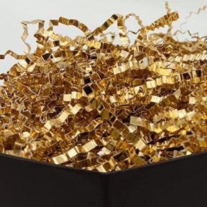 cutcatwing 1/2 lb gold metallic crinkle cut paper shred filler confetti easter raffia tissue craft for wedding packaging gift wrapping boxes