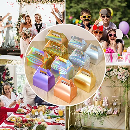 SZYCHEN 10 pcs/holographic gift box cake candy biscuit packaging portable carton for wedding and birthday parties