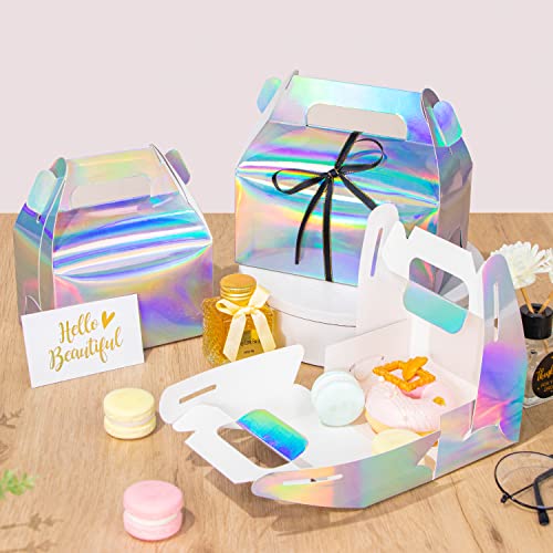 SZYCHEN 10 pcs/holographic gift box cake candy biscuit packaging portable carton for wedding and birthday parties