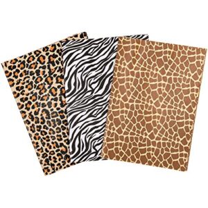 whaline animal skin print tissue paper 90 sheet leopard zebra giraffe print tissue paper 3 styles patterned wrapping paper gift tissue paper assortment for birthday holiday bags, 14 x 20″