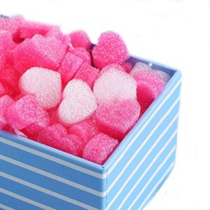 500 pieces gift box filler shreds mini heart foam beads gift basket filler bedding pearl wool material by eorta for crafts diy package packing decoration party wedding supply, pink