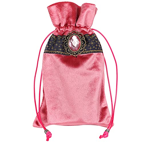 DOARLUO Tarot Bag Pouch Dice,Rune or Card Gift Bag,Drawstring Storage Bucket Bag 5" x 8" (Watermelon red)