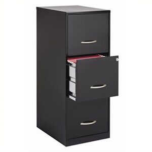 scranton & co 3 drawer letter file cabinet in black
