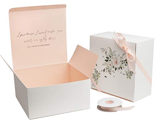 Will You Be My Bridesmaid Proposal Box Set of 6 - With Will You Be My Maid of Honor Proposal Box and Matron of Honor Proposal Box - 4 Will You Be My Bridesmaid Boxes for Bridesmaid Proposal Gifts