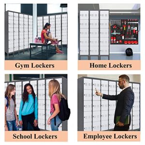 KAER Metal Lockers for Employees,5-Tier Storage Locker,Locker Cabinet for Home Gym Office School Garage with Mirror,Screwdriver,Gloves,Unassembled (Grey+White, 5-Tier)