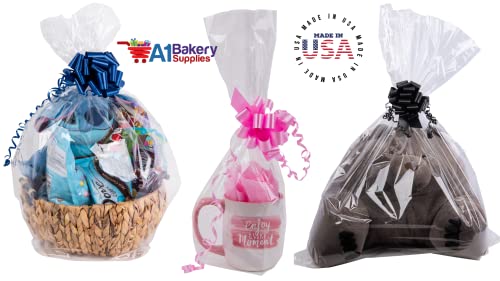 A1 Bakery Supplies 10 Pack BOPP Clear Cello Cellophane Bags Gift Basket Package Flat Gift Bags BOPP Bags (Flat, 9 x 20)